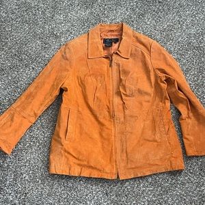 Terry Lewis orange leather jacket